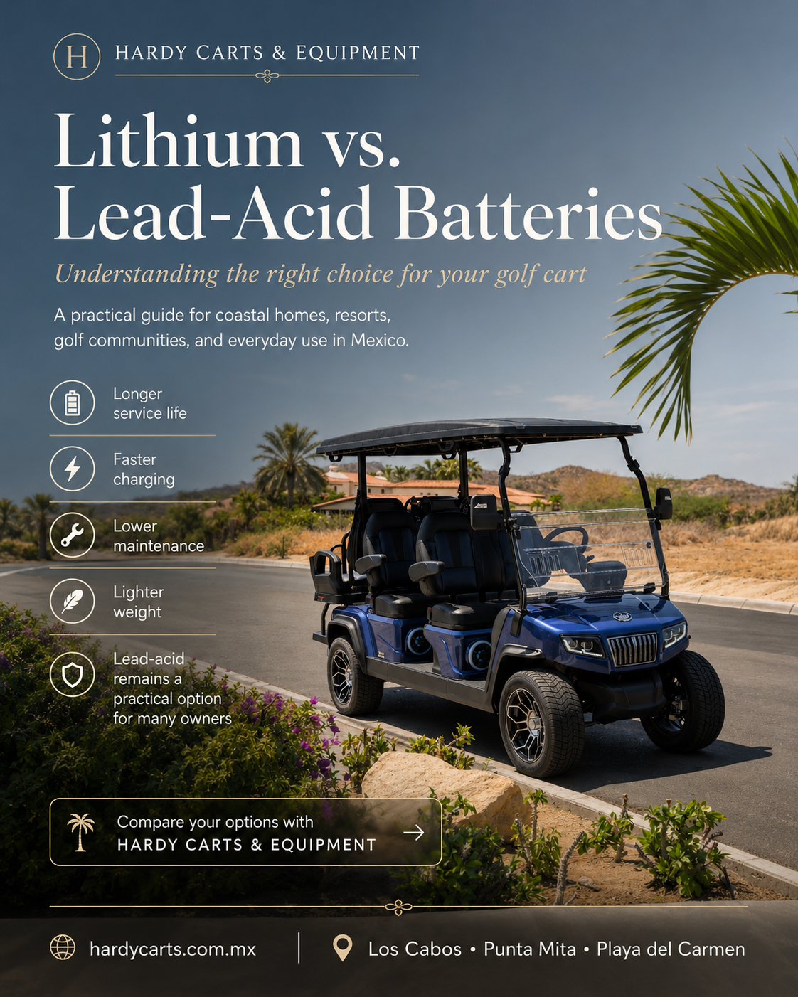 Everything you need to know before choosing the right battery for your golf cart.