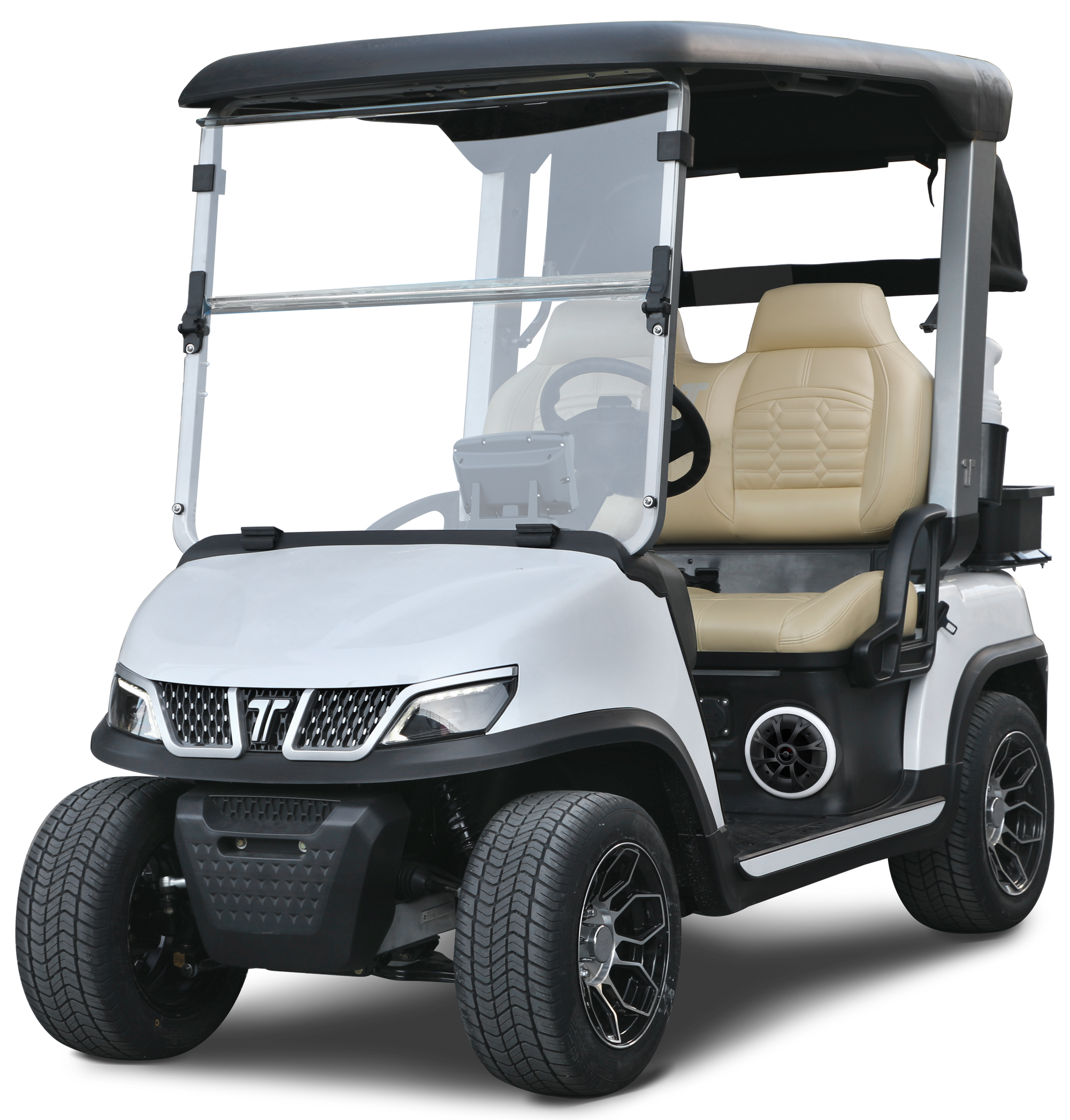 Tara 2 Golf - Mineral White with Beige Seats - Hardy Carts & Equipment