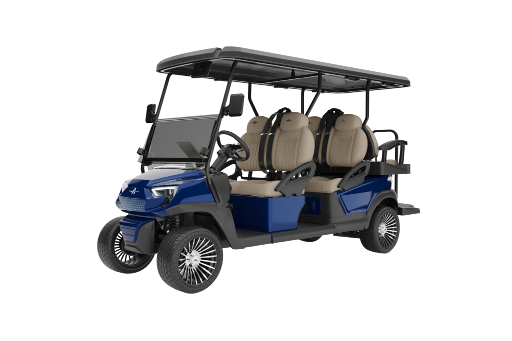 Atlas 6 Passenger Mediterranean Blue with Pebble Seat -  Hardy Carts & Equipment