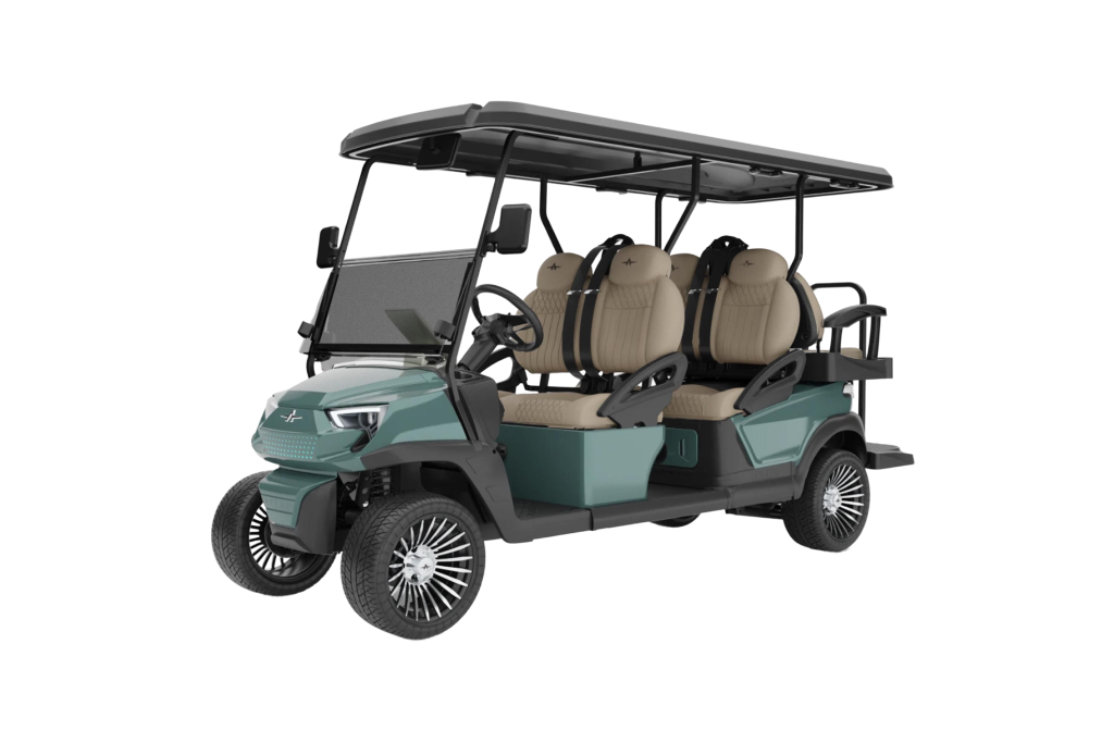 Atlas 6 Passenger Titanium Green with Pebble Seat -  Hardy Carts & Equipment