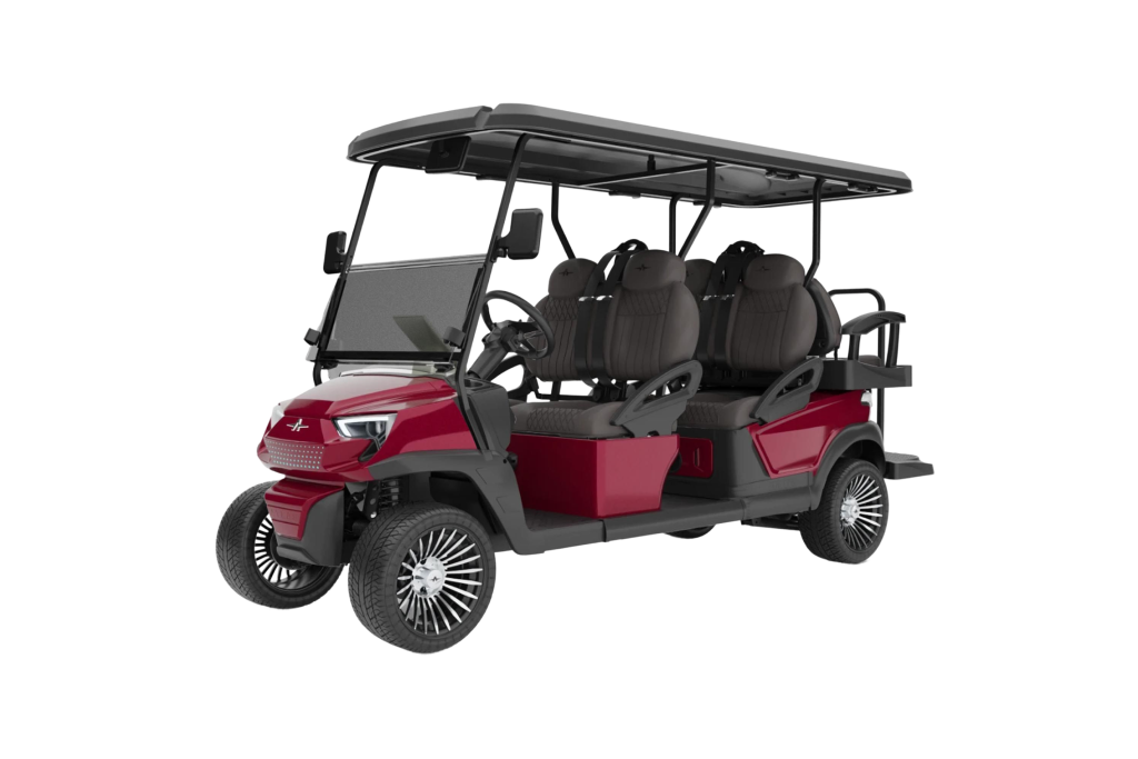 Atlas 6 Passenger Ruby Red with Charcoal Seat -  Hardy Carts & Equipment