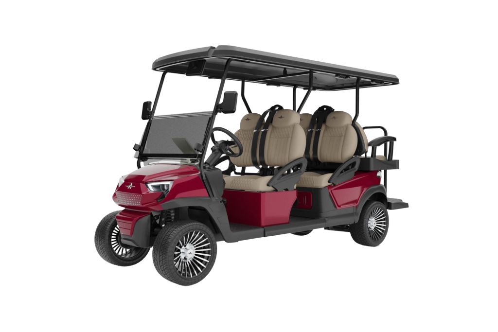 Atlas 6 Passenger Ruby Red with Pebble Seat -  Hardy Carts & Equipment