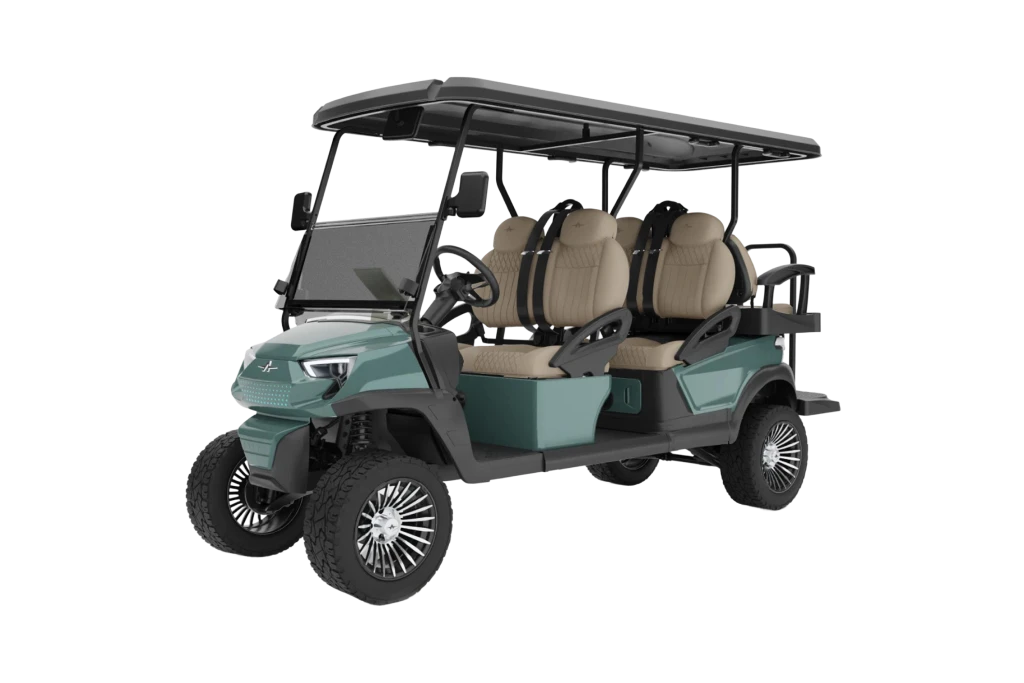 Atlas 6 Passenger Titanium Green with Pebble Seat -  Hardy Carts & Equipment