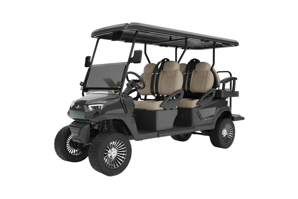 Atlas 6 Passenger Jet Black with Pebble Seat -  Hardy Carts & Equipment