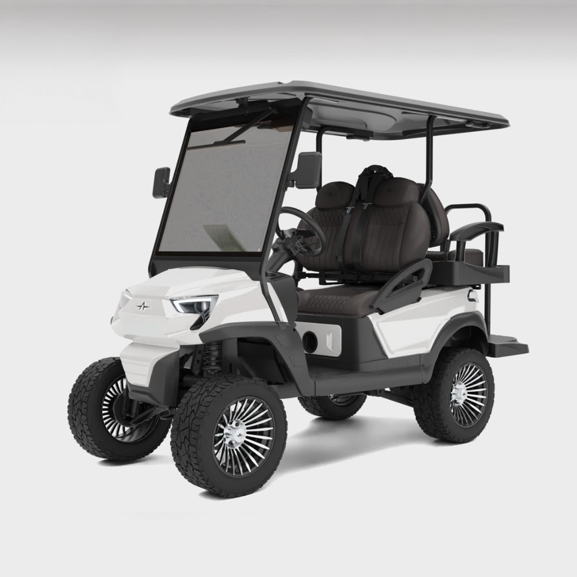 Atlas - 4 Passenger – Pearl White (Pebble, Glossy Black) - Hardy Carts & Equipment