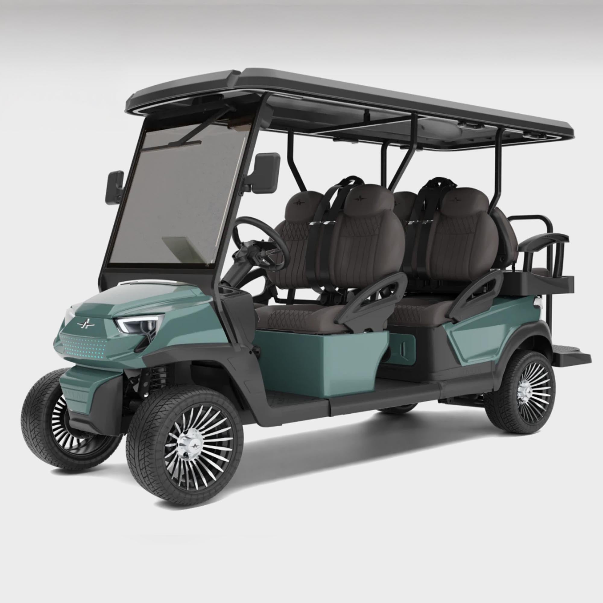 Atlas 6 passenger – Titanium Green (Charcoal, Glossy Black) - hardy Carts & Equipment