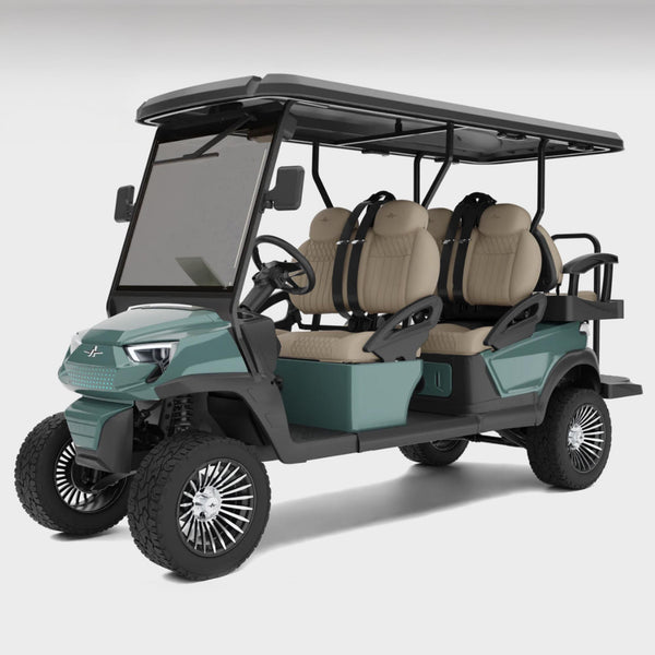 Atlas 6 passenger (lifted) – Titanium Green (Pebble, Machined)- Hardy Carts & Equipment