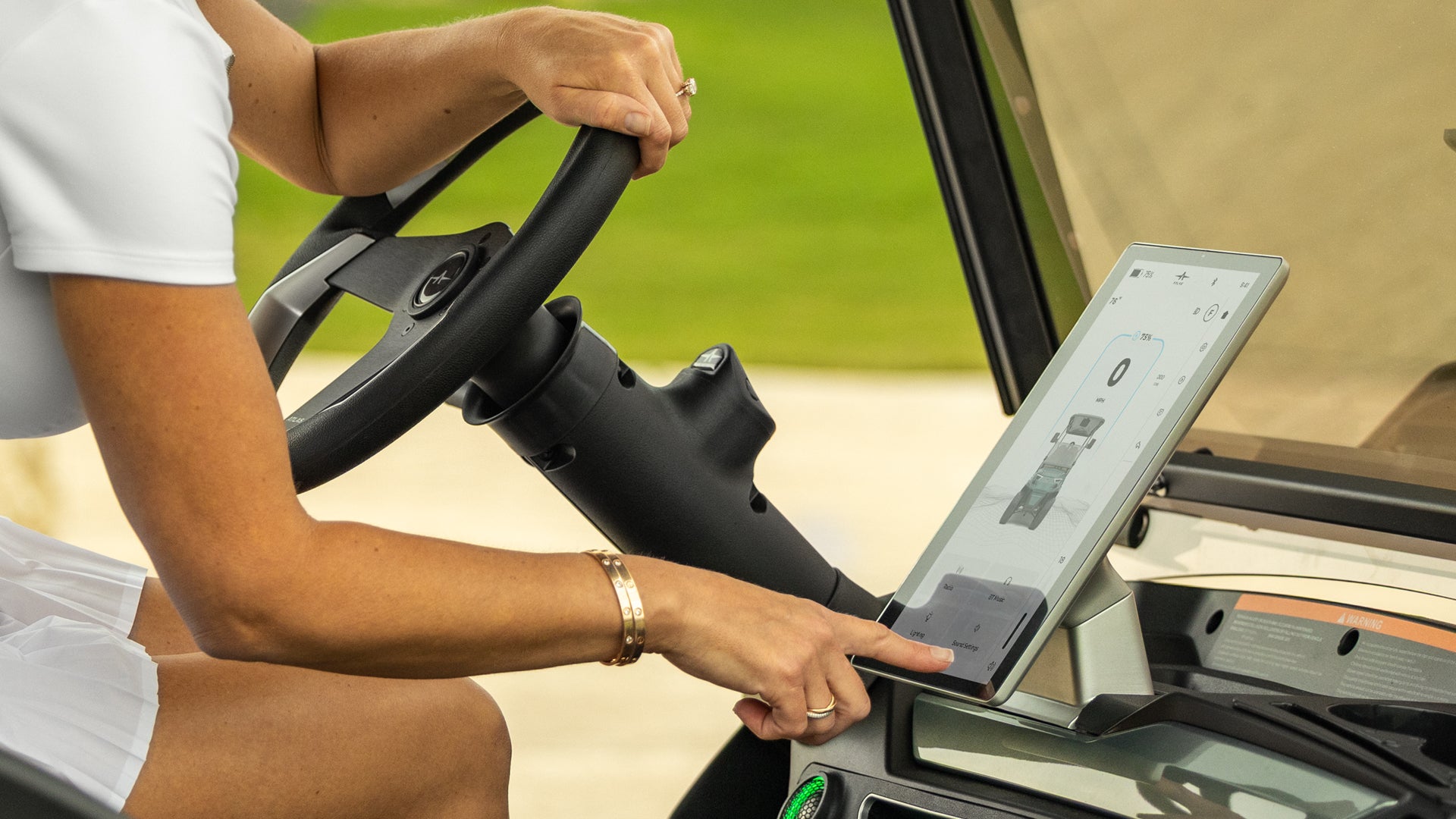 Atlas 4 passenger (lifted) – Cobalt Blue (Pebble, 15” Machined Black) - Hardy Carts & Equipment