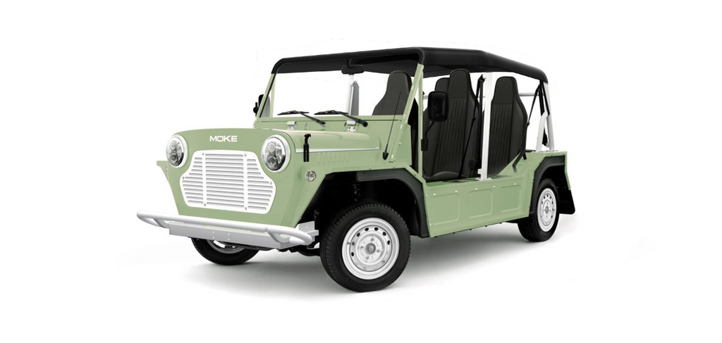 Moke Eucalyptus Green with Black & Black Bimini Top- Hardy Carts & Equipment