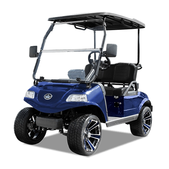 Carrier 2 Plus Portimao Blue with Black & Alum Wheel Radial Tire W Matching Rims-Hardy Carts & Equipment 