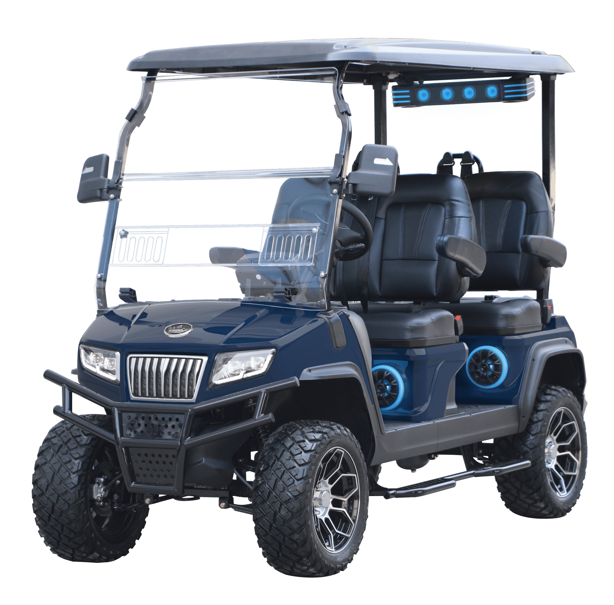 D5 Ranger 4 Plus Black & Blue Seats - Hardy Carts & Equipment