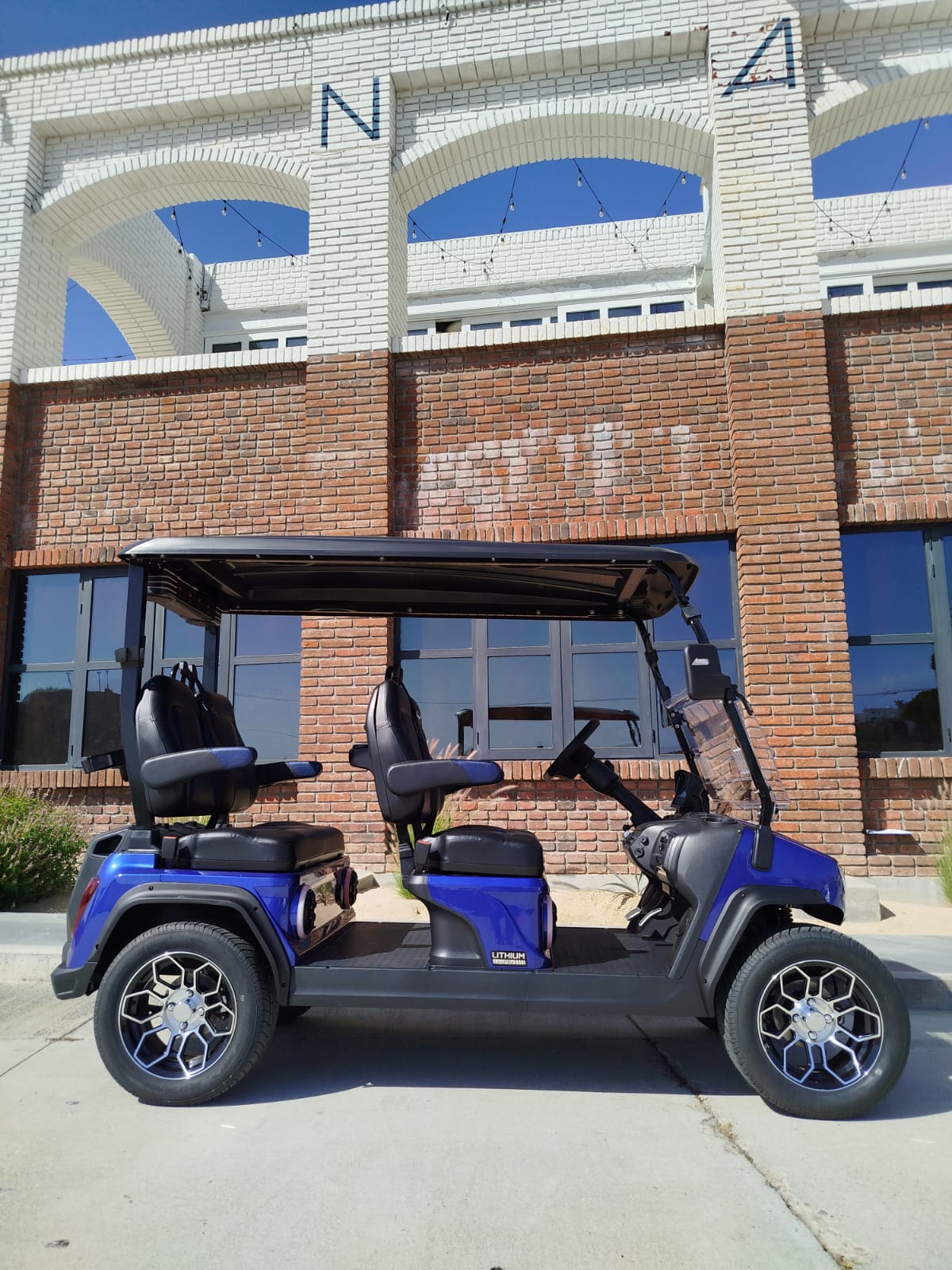 D5 Ranger 4 Portimao Blue with Back and Blue seatc- Hardy Carts & Equipment