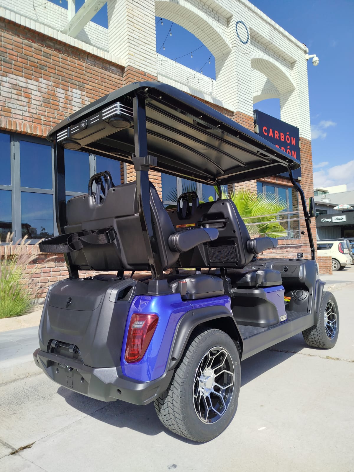 D5 Ranger 4 Portimao Blue with Back and Blue seatc- Hardy Carts & Equipment