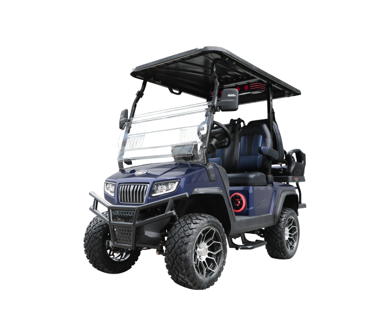 D5 Maverick 2+2 Plus - Mediterranean Blue - Black & Blue Seats - Hardy Carts & Equipment