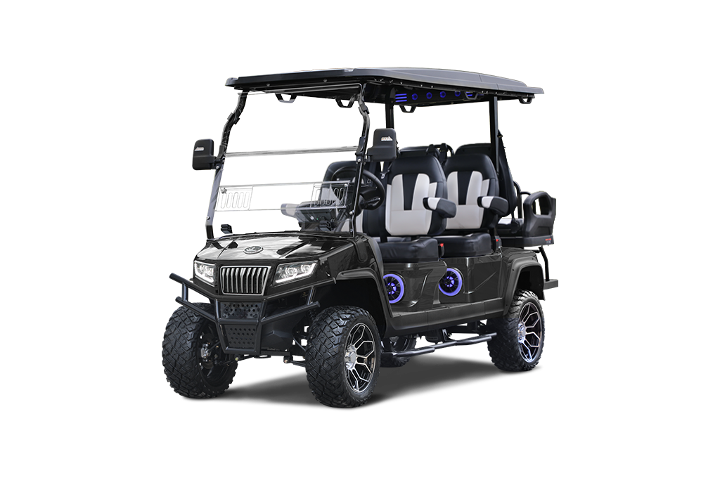 D5 Maverick 4+2 Black Sapphire with Black and White Seats- Hardy Carts & Equipment