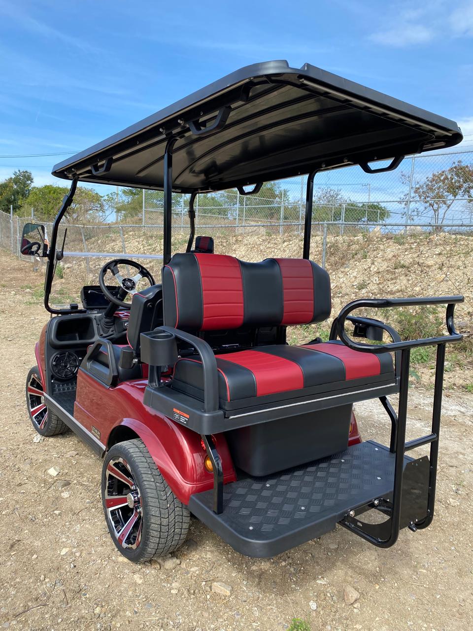 Evolution Classic 4 Plus-Flamenco Red with red & Black Seats- Hardy Carts & Equipment