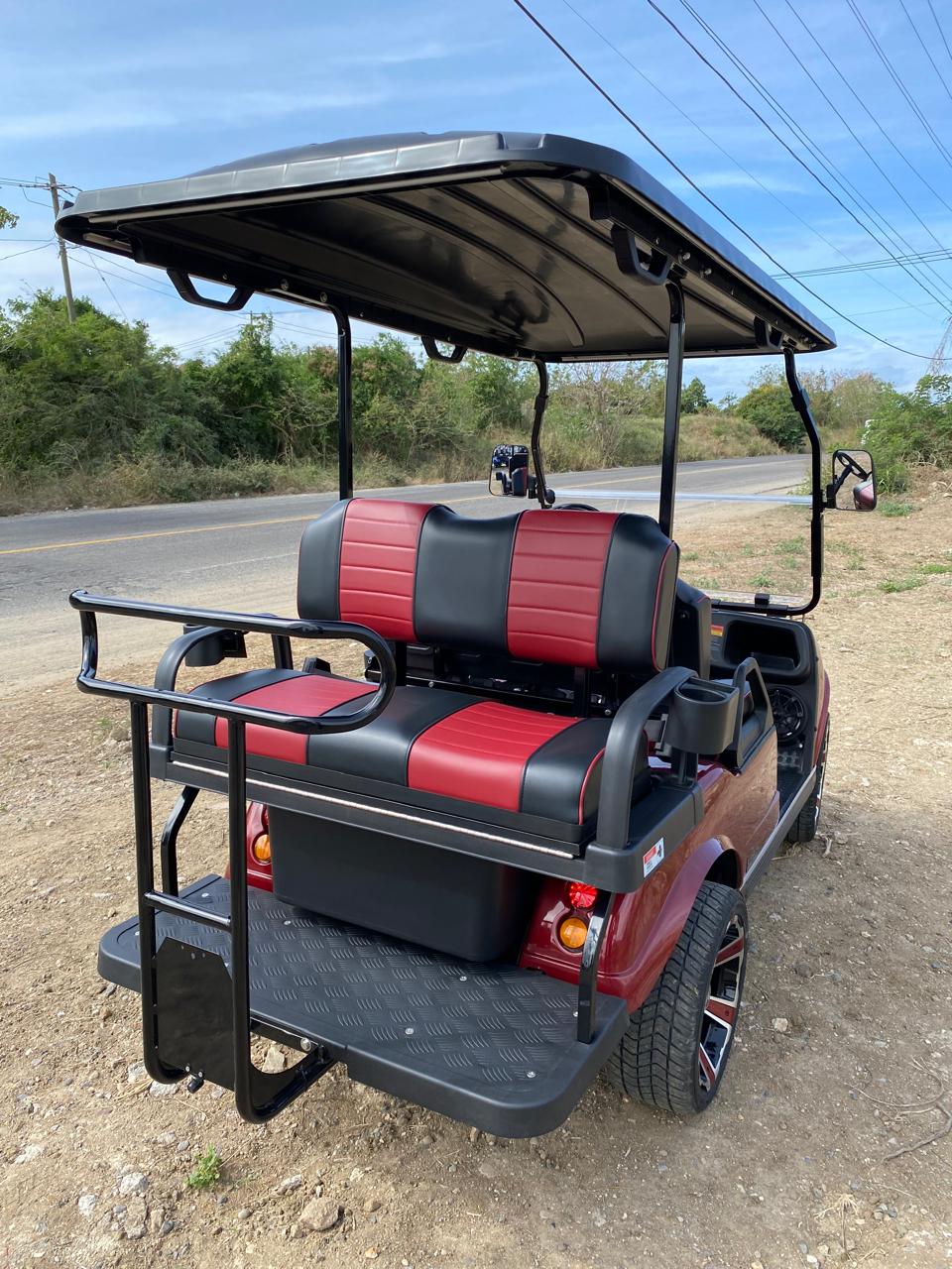 Evolution Classic 4 Plus-Flamenco Red with red & Black Seats-Hardy Carts & Equipment