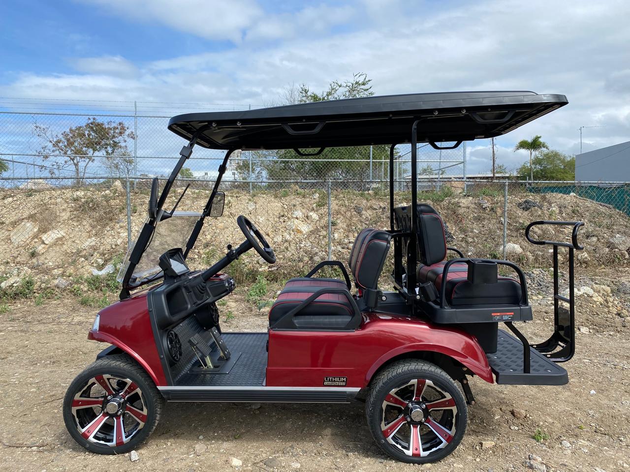 Evolution Classic 4 Plus-Flamenco Red- red & Black Seats- Hardy Carts & Equipment