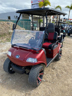 Evolution Classic 4 Plus-Flamenco Red- red & Black Seats - Hardy Carts & Equipment