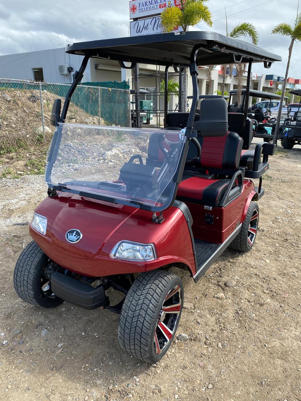 Evolution Classic 4 Plus-Flamenco Red- red & Black Seats - Hardy Carts & Equipment