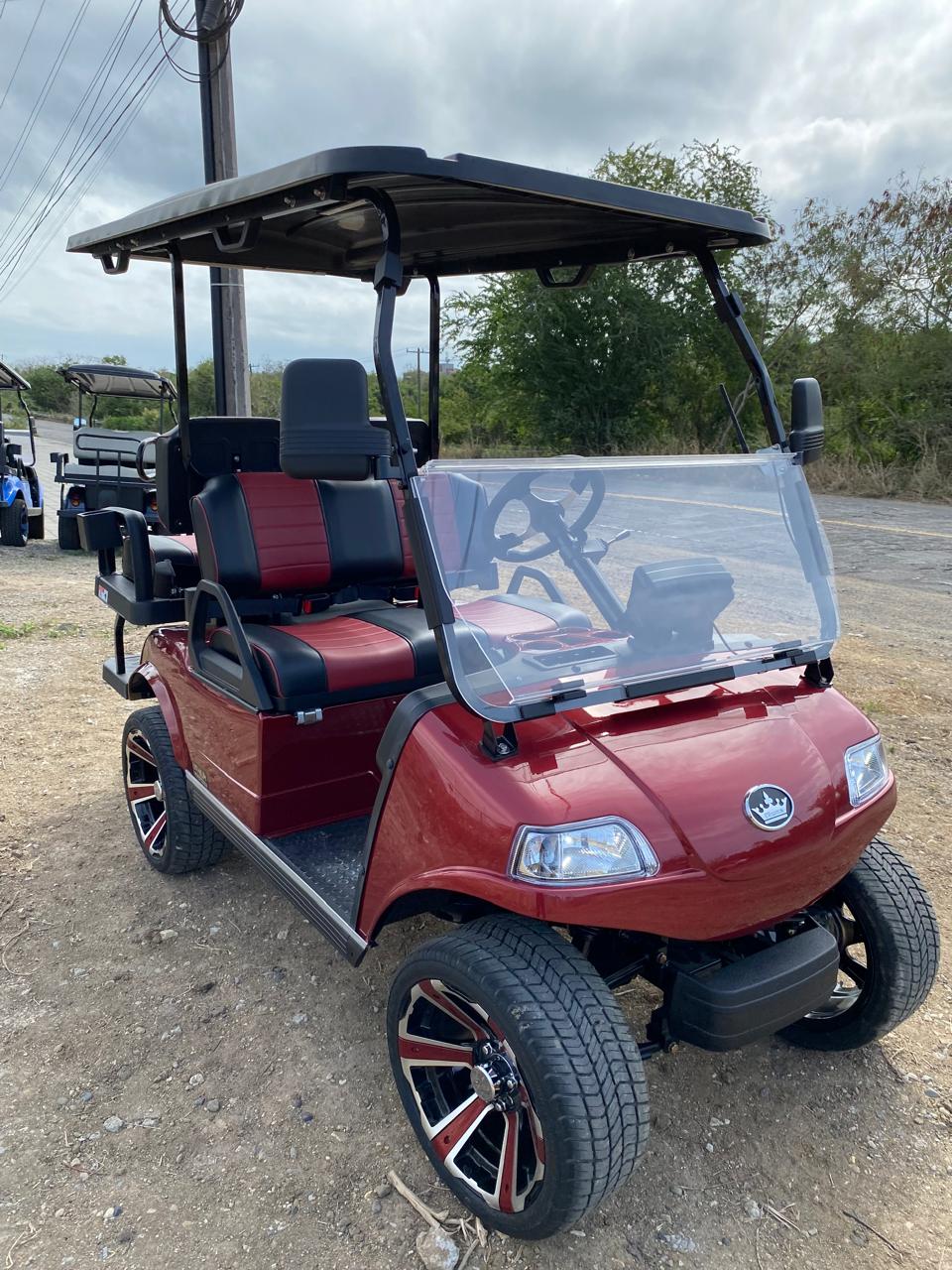Evolution Classic 4 Plus-Flamenco Red- red & Black Seats - Hardy Carts & Equipment