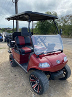 Evolution Classic 4 Plus-Flamenco Red- red & Black Seats - Hardy Carts & Equipment