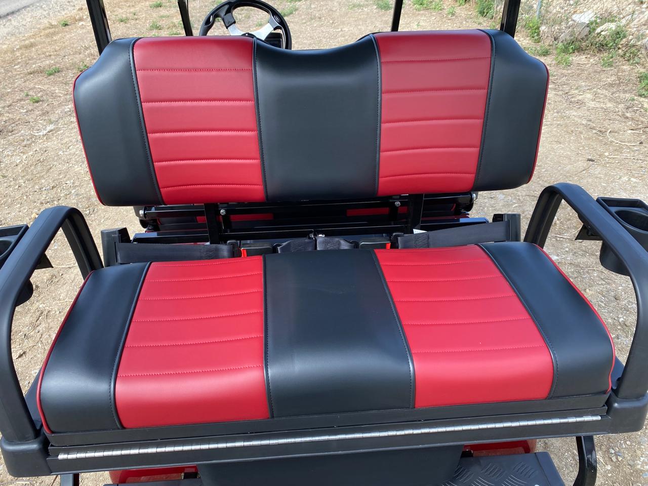 Evolution Classic 4 Plus-Flamenco Red with red & Black Seats- Hardy Carts & Equipment