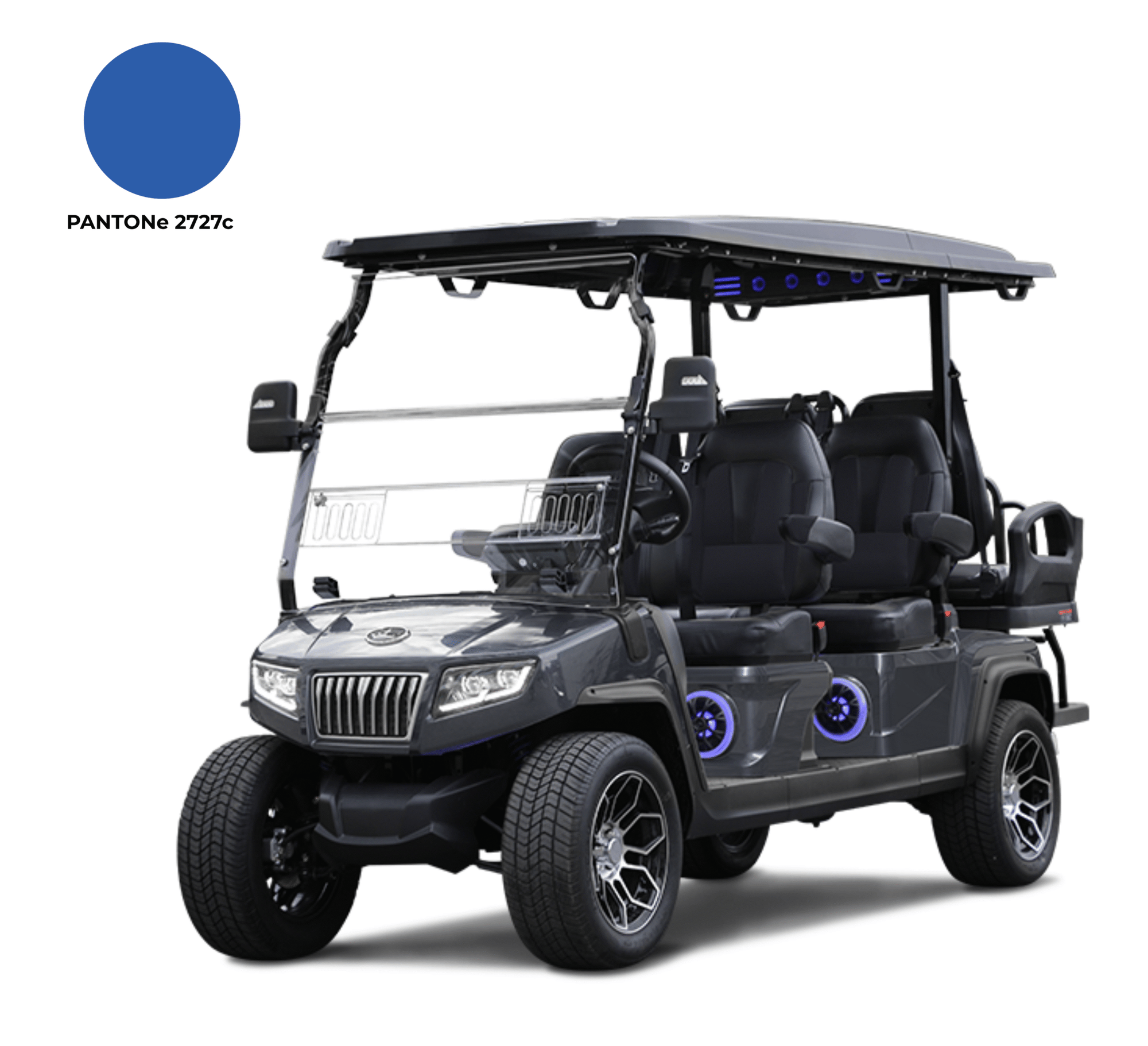 D5 Ranger 4+2 Plus - Pantone 2727c - Black Seats - Hardy Carts & Equipment