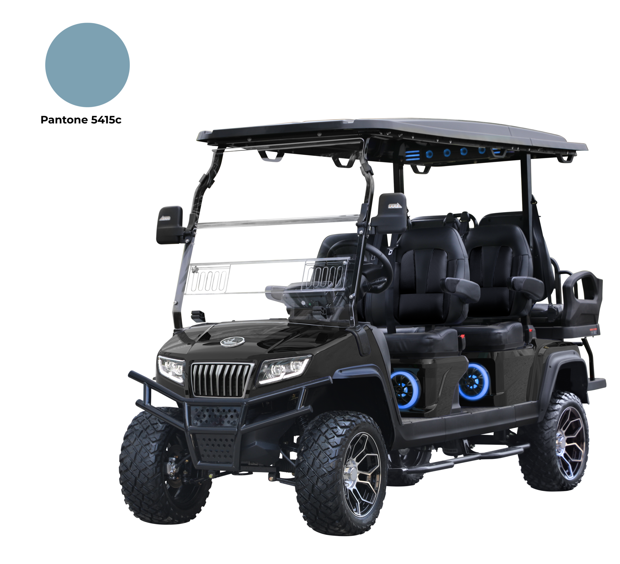 D5 Maverick 4+2 Plus – Pantone 5415c – (Black Seats) - Hardy Carts & Equipment