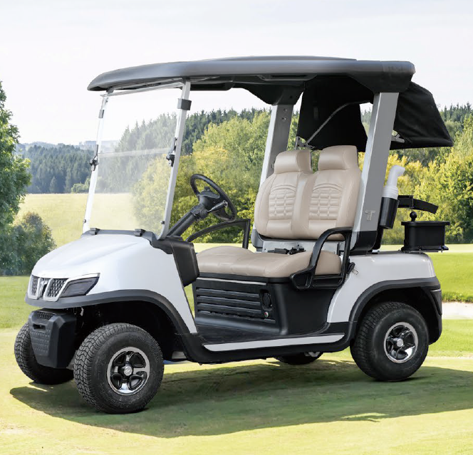 White Tara Golf Cart On A Golf Course - Hardy Carts & Equipment