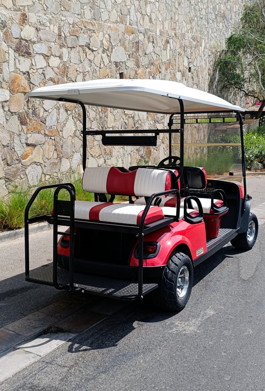 EZGO Express S6 G - 2019 - Red - Red and white Seats - USED