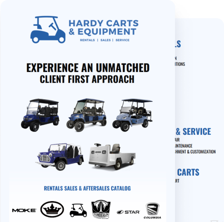 Rentals, Sales & Aftersales Catalog - Hardy Carts & Equipment